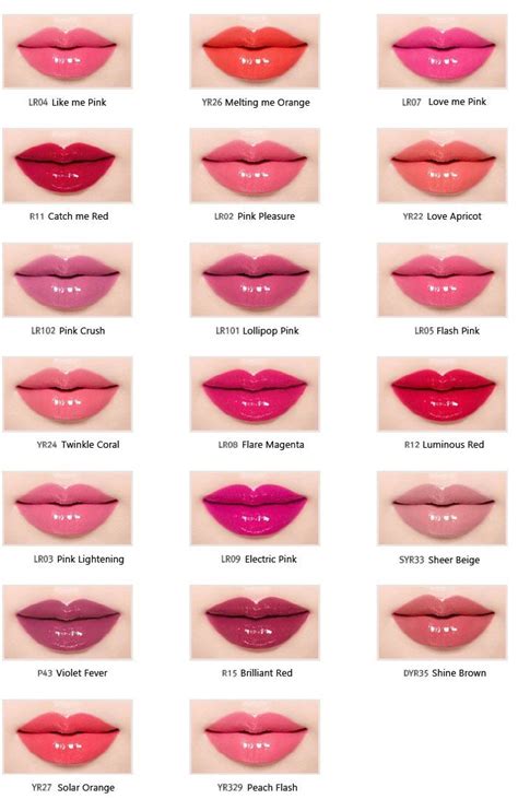 lipstick shades names